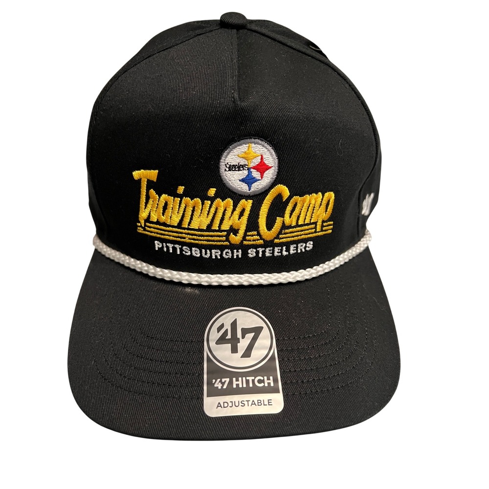 NWT 47 Brand Pittsburgh Steelers Training Camp Hitch Snapback Hat Black Rope Cap